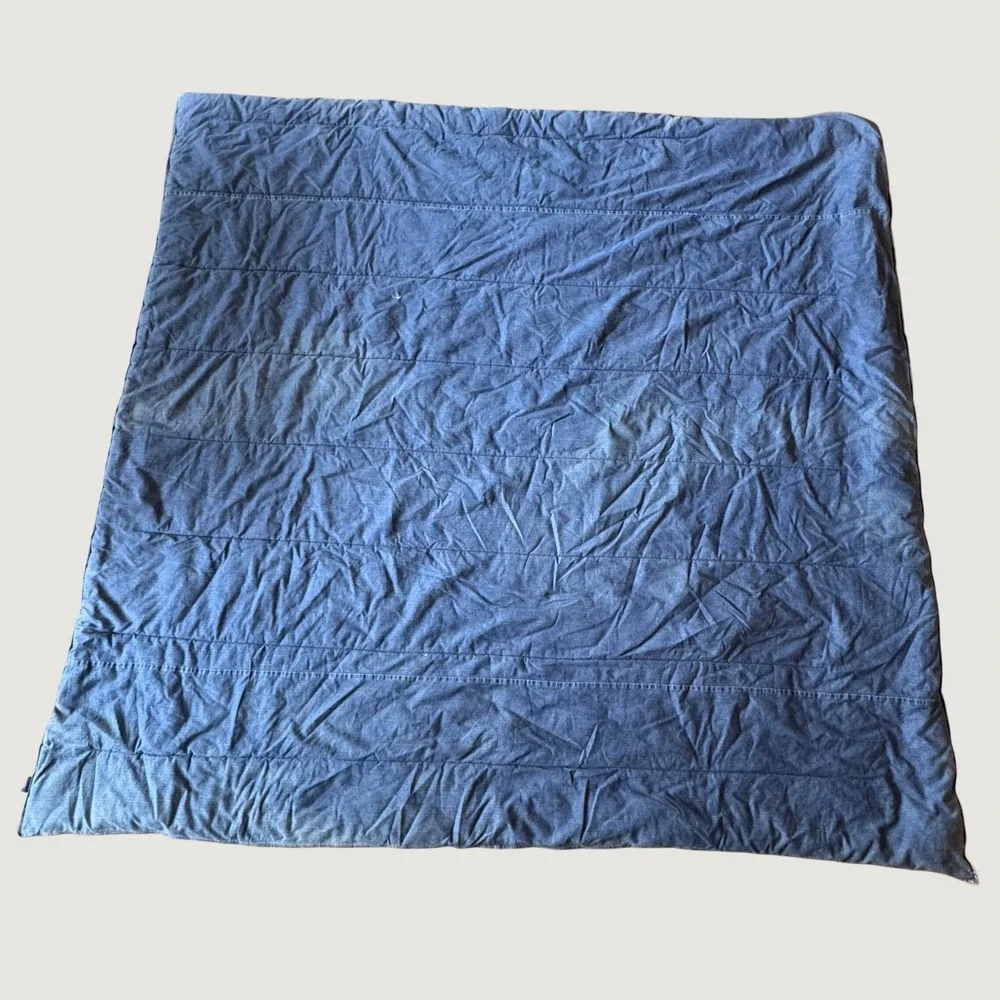Vtg Tommy Hilfiger Queen Size Denim Bed Comforter Stonewash Blue Jean